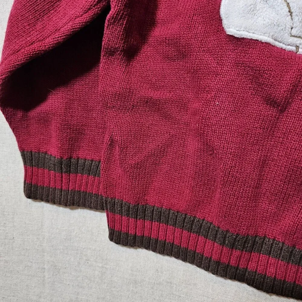 Gymboree 2011 Jolly Bulldog Holiday Christmas Sweater Boys 3T Red Brown